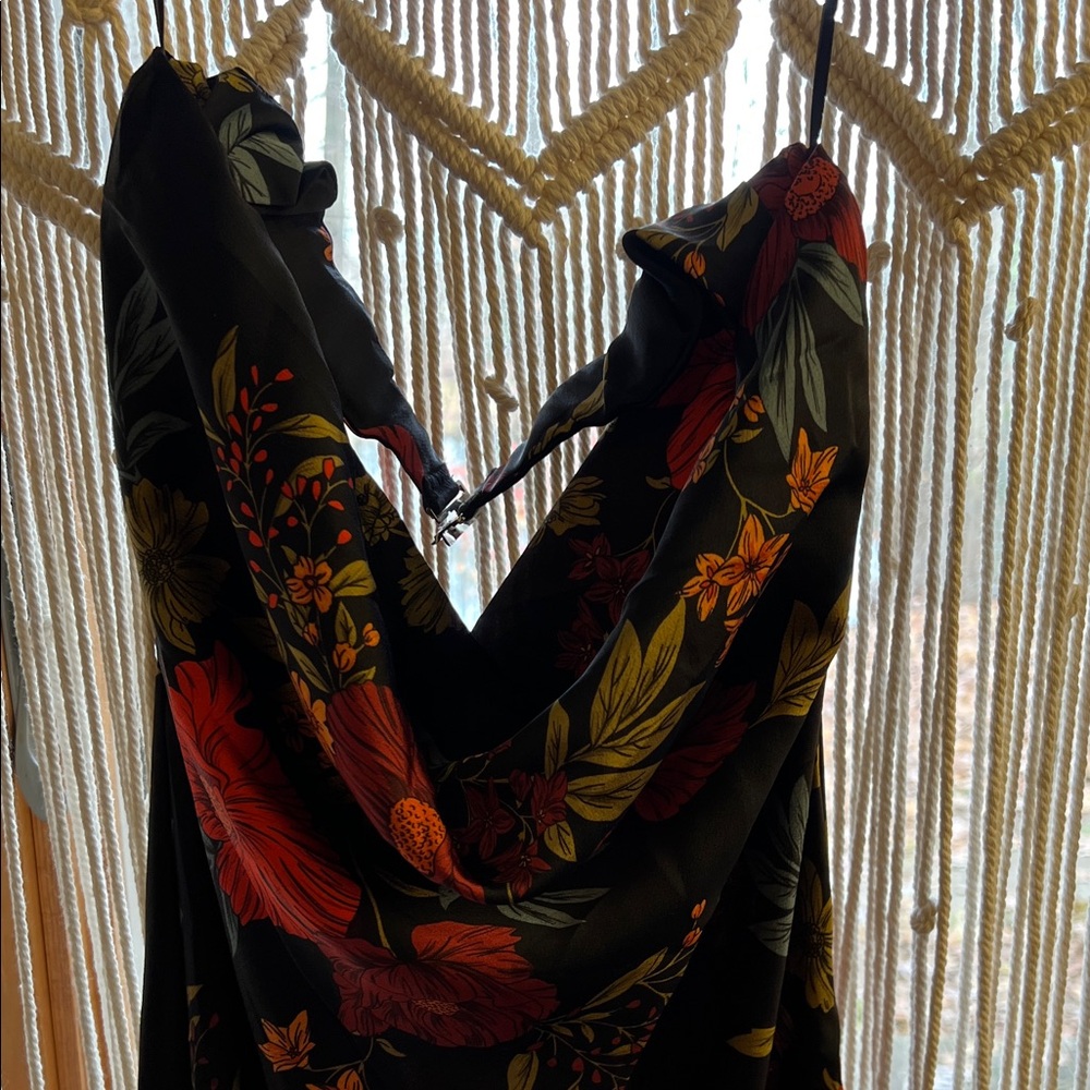 12th Tribe Black Floral Maxi Dress - Picture 4 of 10